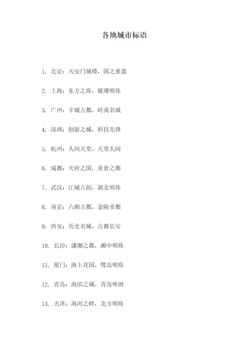 各地城市标语