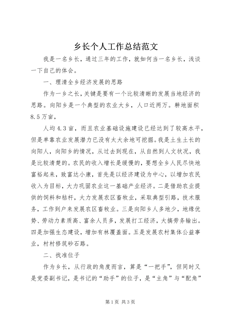 乡长个人工作总结范文.docx