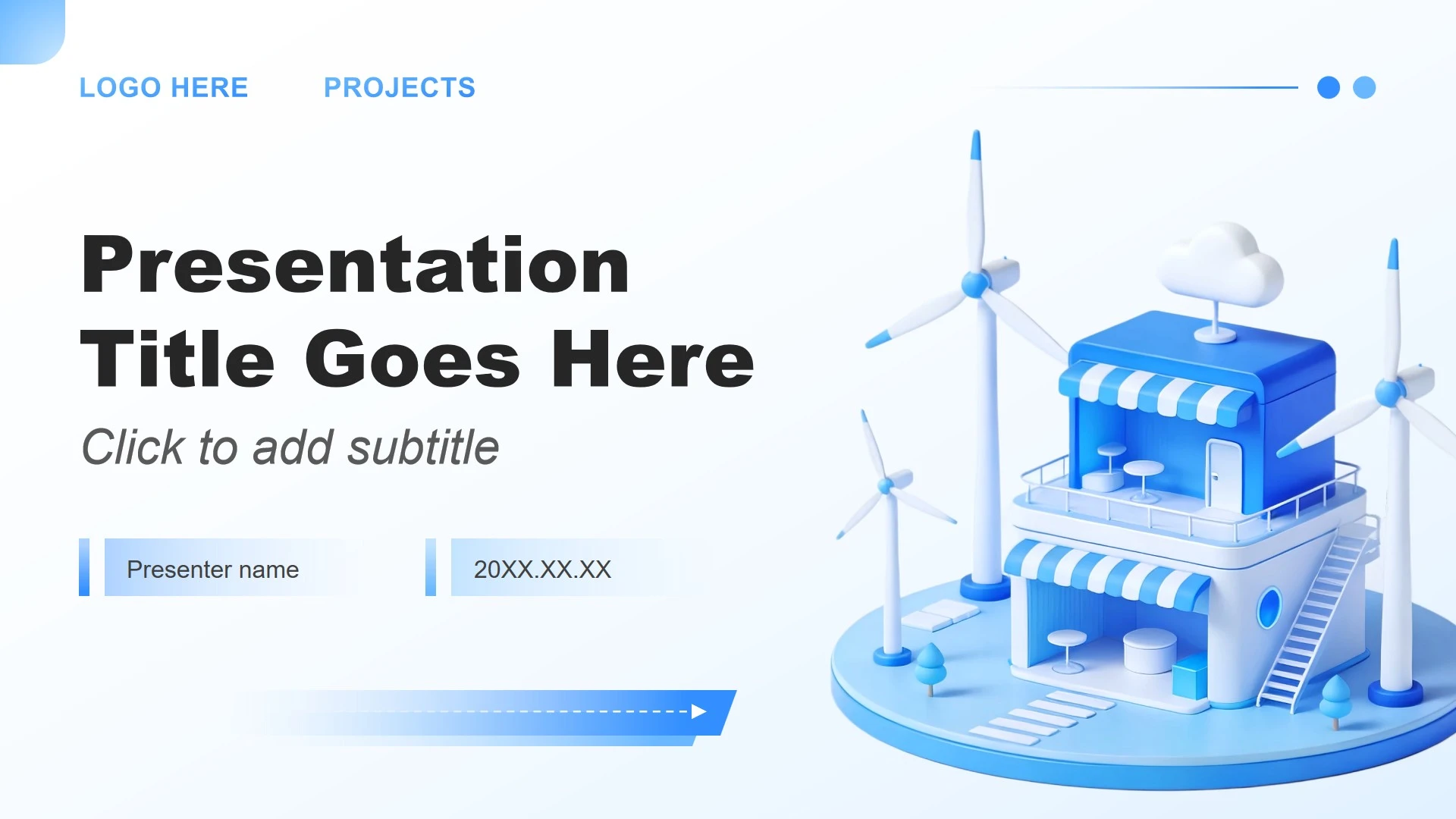 蓝色3D风科技创新创业大赛汇报PPT主题模板