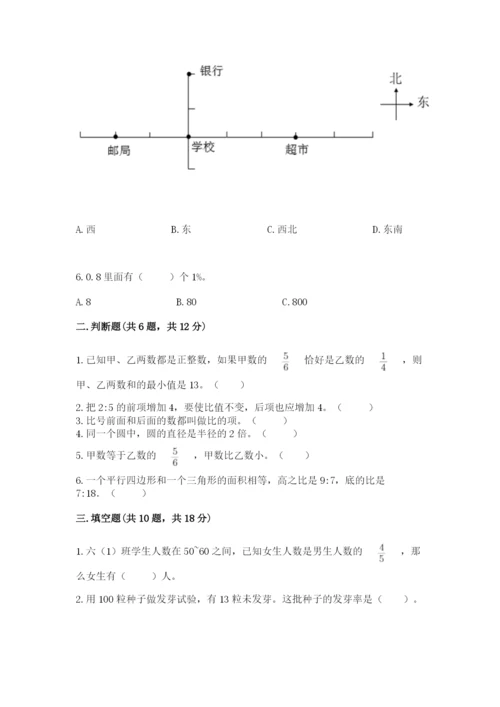 2022六年级上册数学期末考试试卷附完整答案（夺冠系列）.docx