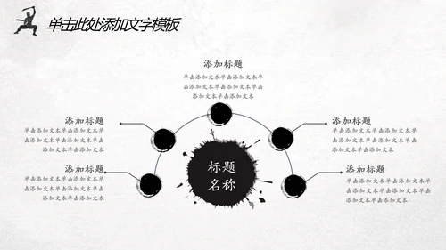 中国风水墨武侠笑傲江湖水墨动态PPT模板