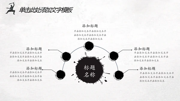 中国风水墨武侠笑傲江湖水墨动态PPT模板