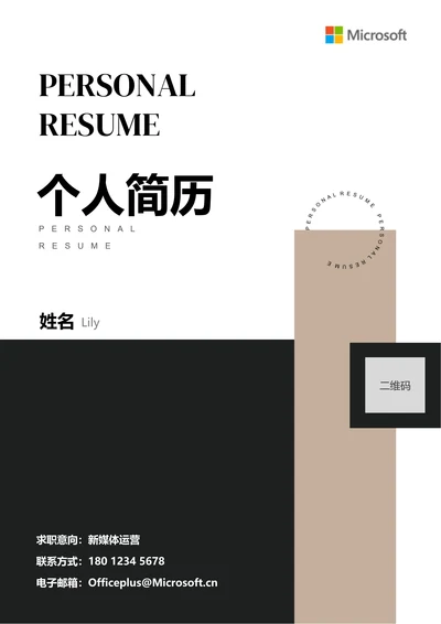 灰色极简通用个人简历