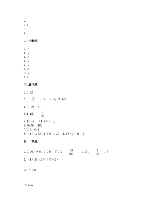 人教版六年级下册数学期末测试卷精品（考点梳理）.docx