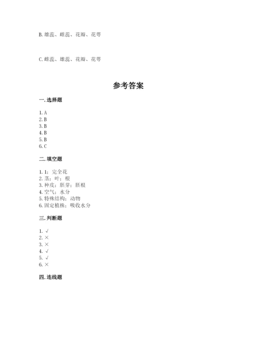 科学四年级下册第一单元《植物的生长变化》测试卷精品【易错题】.docx