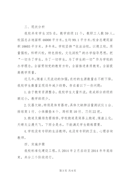 XX中学标准化中学建设实施方案.docx