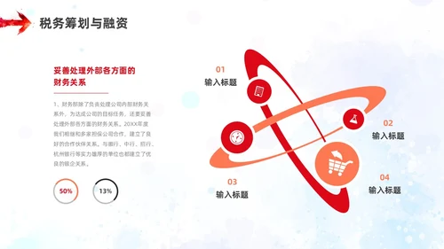 红色橙色水彩风财务年终工作总结ppt模板年终总结
