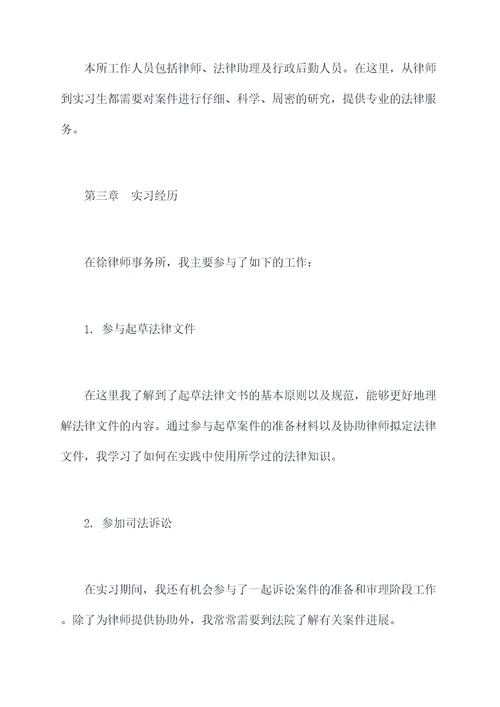 徐律师事务所实习报告