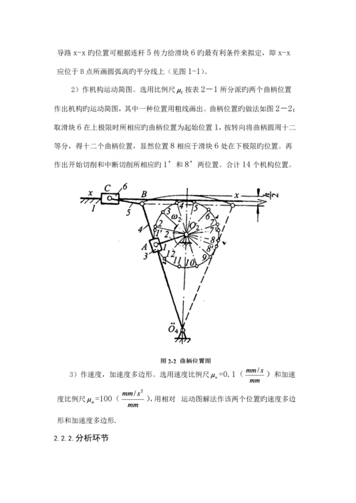 机械原理优质课程设计牛头刨床吴春阳.docx