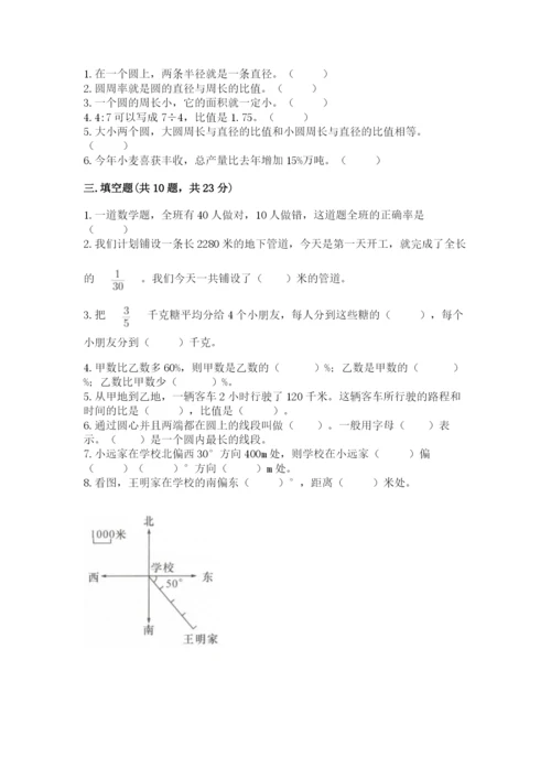 2022六年级上册数学期末考试试卷及完整答案【夺冠系列】.docx