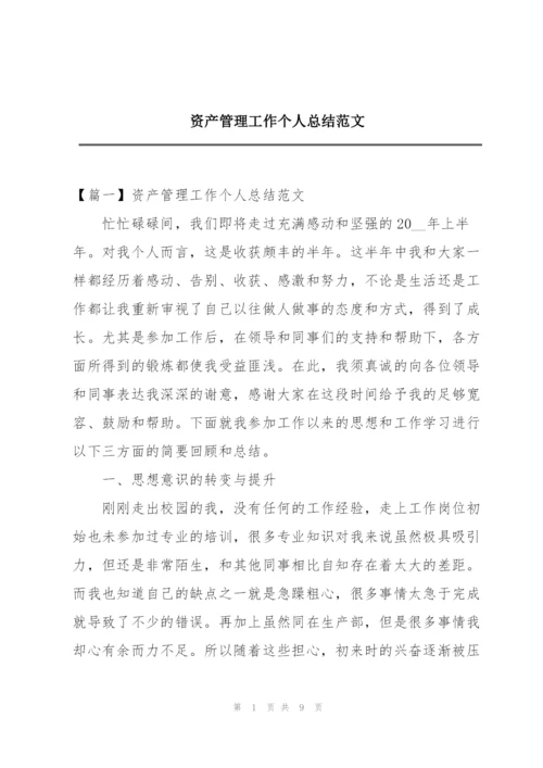 资产管理工作个人总结范文.docx