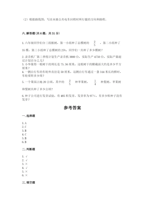 2022人教版六年级上册数学期末测试卷【综合卷】.docx