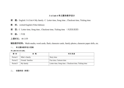 Unit 4 My family  C  Letter time, Song time , Chec