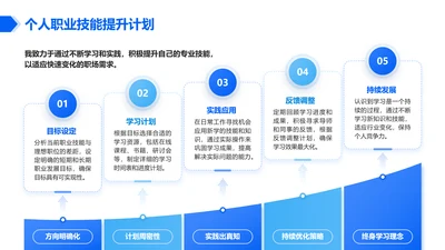 蓝色简约风个人职业技能提升计划