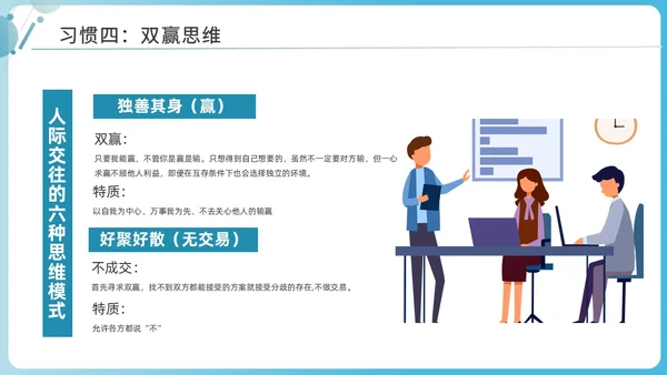 蓝色商务简洁高效能人士的七习惯