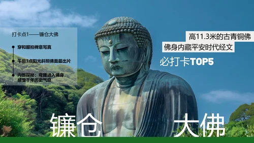 现代简约风日本镰仓旅游攻略PPT模板
