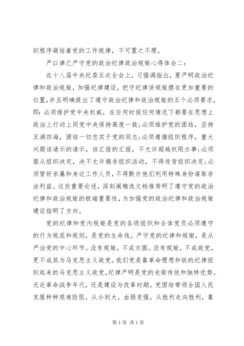 严以律己严守党的政治纪律政治规矩心得体会.docx