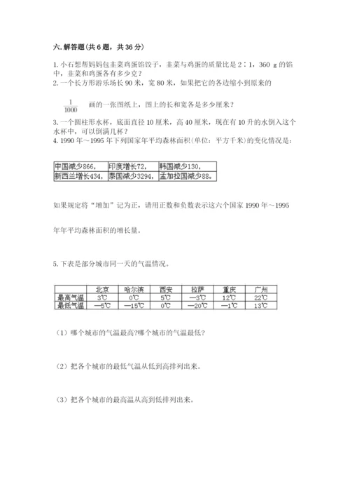 廊坊市永清县六年级下册数学期末测试卷完整版.docx