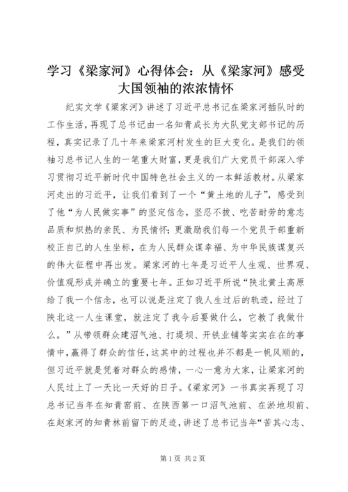 学习《梁家河》心得体会：从《梁家河》感受大国领袖的浓浓情怀.docx