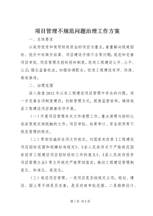 项目管理不规范问题治理工作方案.docx