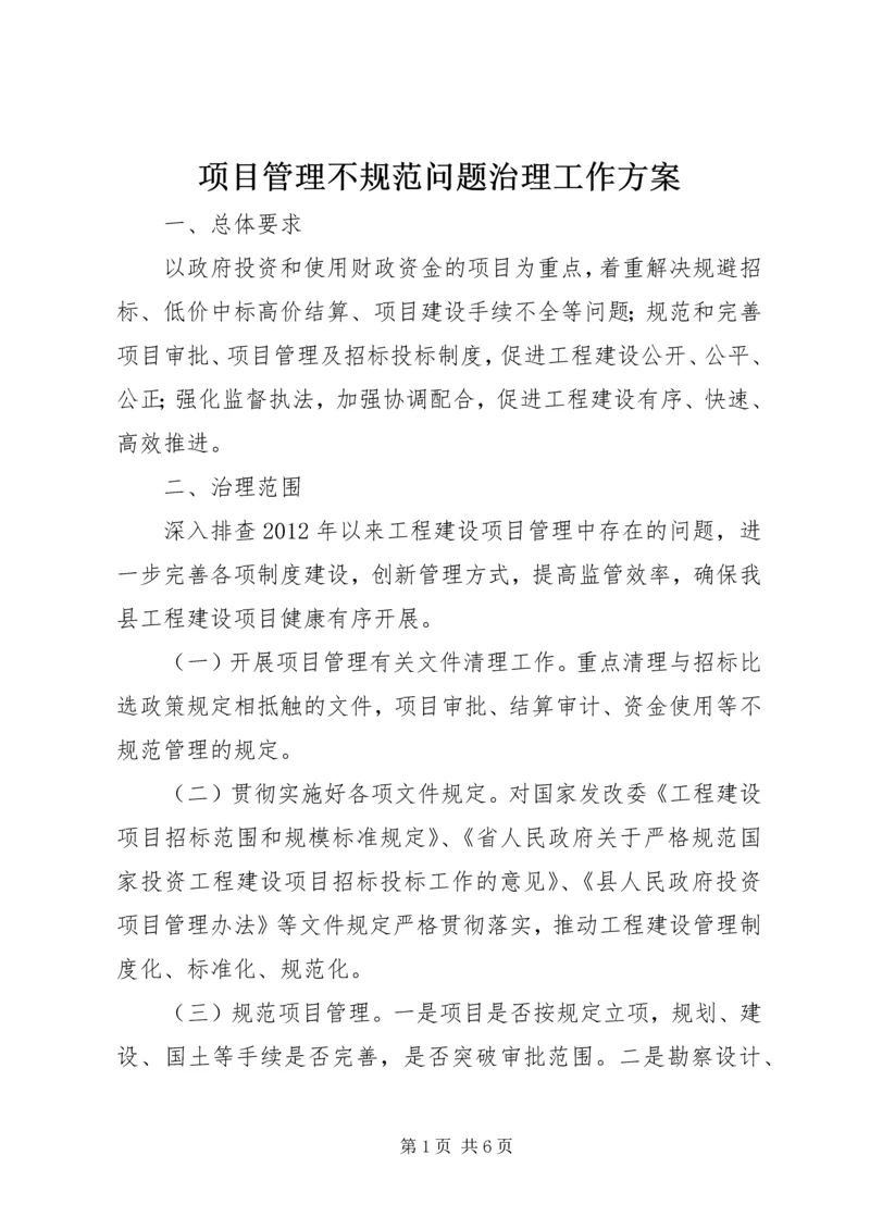 项目管理不规范问题治理工作方案.docx