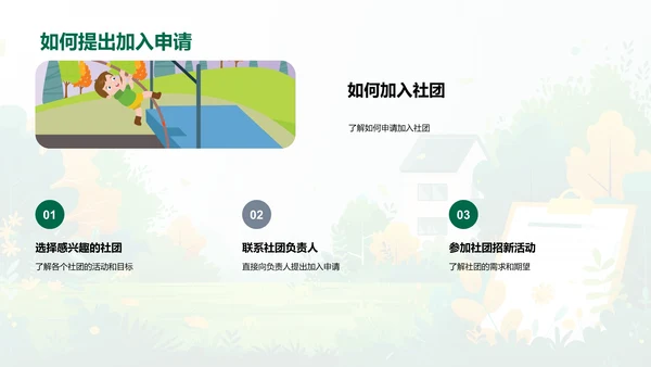 深入社团 学习生活PPT模板