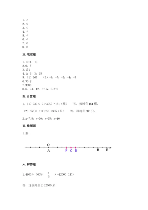 北京版六年级下册数学期末测试卷及答案（名校卷）.docx