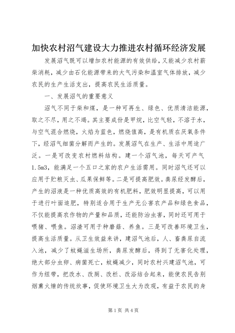 加快农村沼气建设大力推进农村循环经济发展 (2).docx