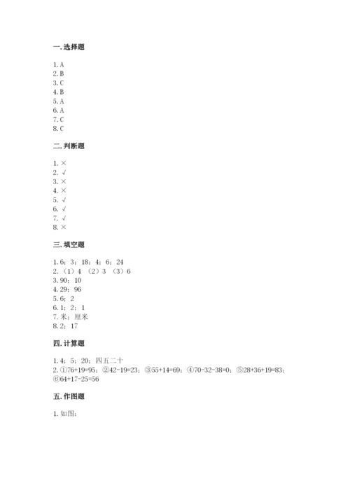 小学数学试卷二年级上册期中测试卷附答案（培优a卷）.docx