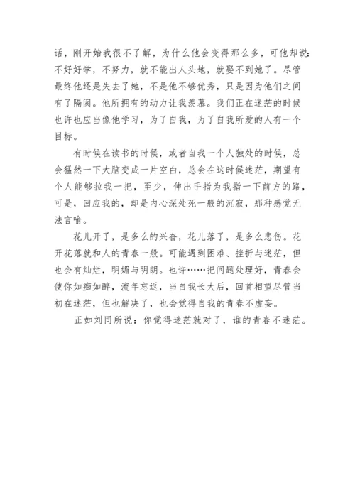 描写我的青春飞扬的主题作文范文.docx