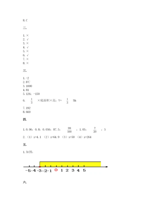 苏教版数学六年级下册试题期末模拟检测卷及参考答案【模拟题】.docx
