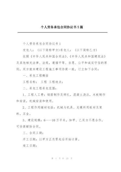 个人劳务承包合同协议书5篇.docx