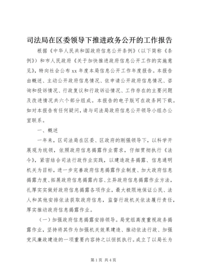 司法局在区委领导下推进政务公开的工作报告.docx