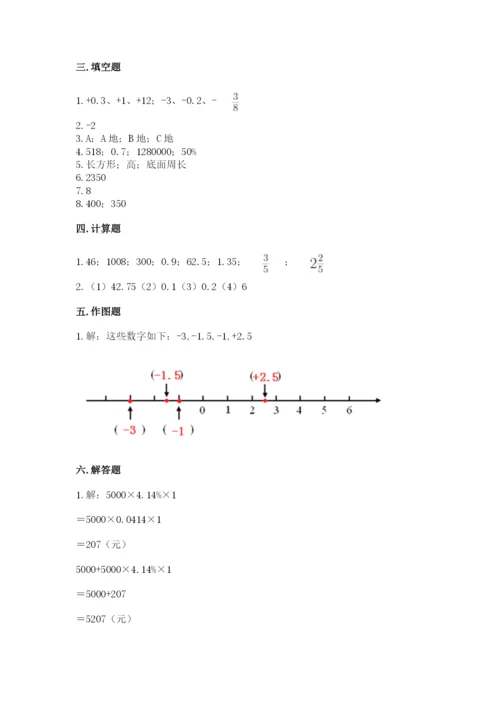 灌南县六年级下册数学期末测试卷（精选题）.docx