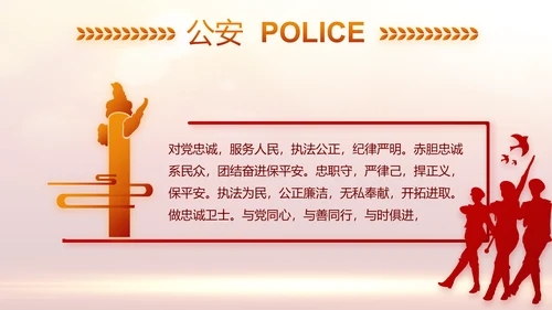 红色大气公安警察年终工作计划动态PPT