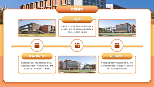 橙色简约风新学期共奋进主题班会PPT模板