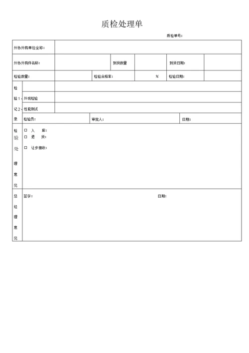 外协件检验流程