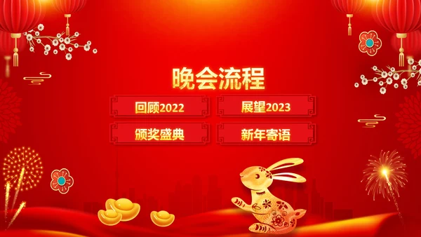 兔年新年元旦晚会2023年会答谢会PPT
