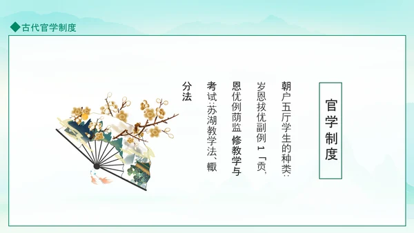 古代官学制度介绍动态PPT模板