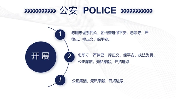 蓝色简约大气公安警察案件汇报动态PPT