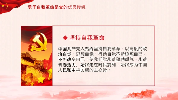 学习坚持自我革命十个坚持党课党支部PPT课件