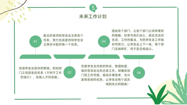 花朵小清新班干部竞选班委学生会竞选ppt
