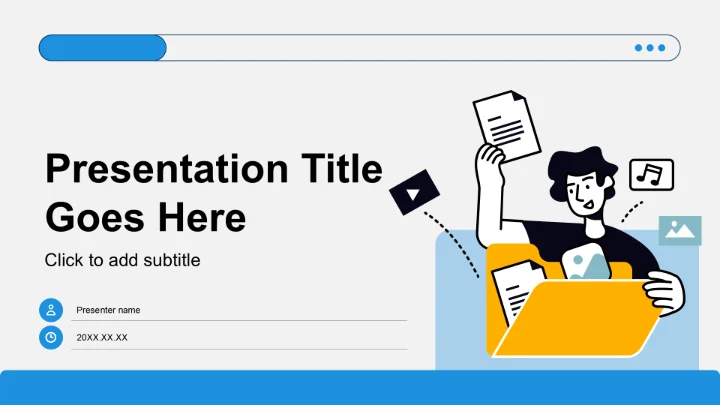 蓝色插画风通用行业员工入职培训PPT主题