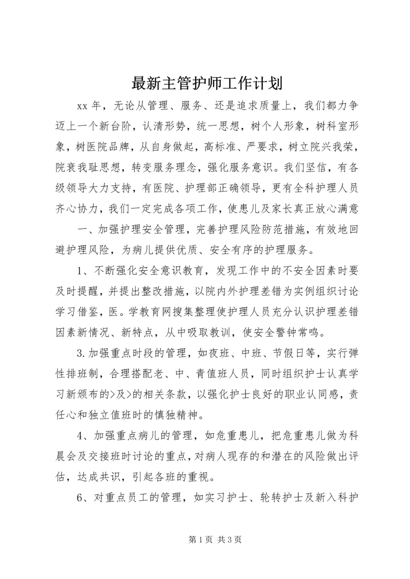 最新主管护师工作计划.docx