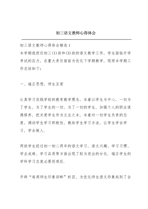 初三语文教师心得体会.docx