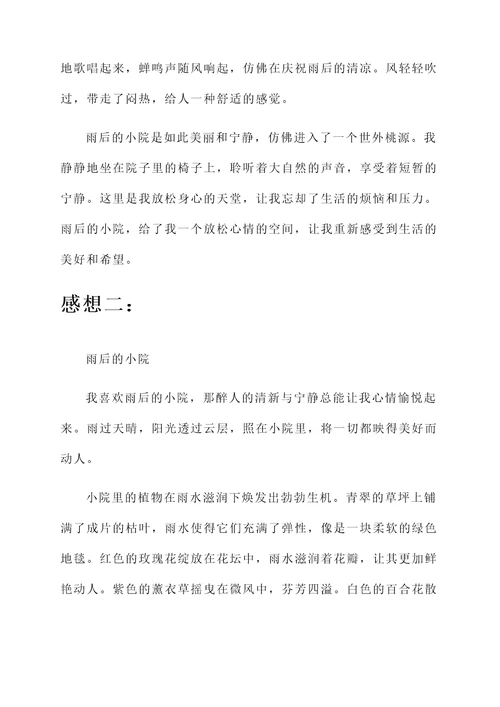 雨后的小院感想