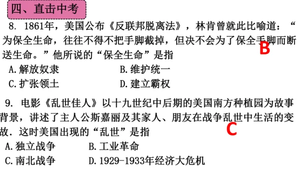 第一单元 殖民地人民的反抗与资本主义制度的扩展（单元复习课件）-2023-2024学年九年级历史下册