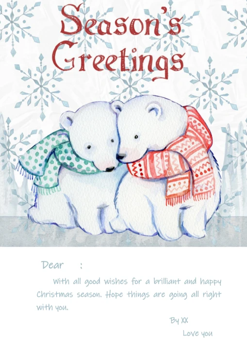 圣诞节英文贺卡信纸