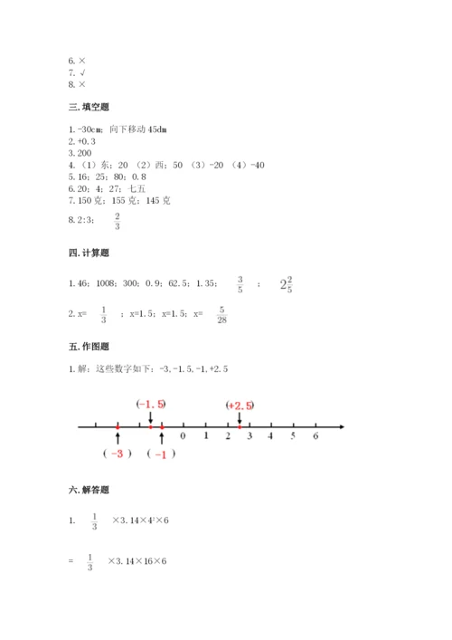 北京版六年级下册数学期末测试卷含答案（研优卷）.docx