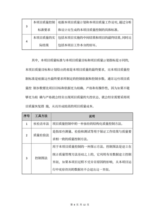 项目质量保障方案